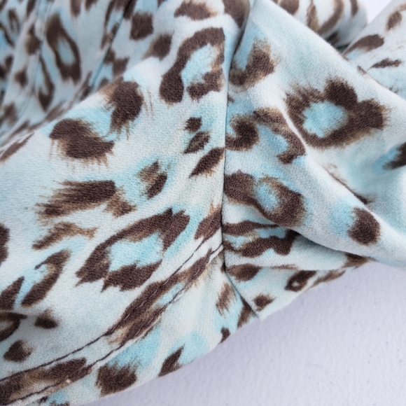 Laurèl by Escada Vintage 90s/00 Velvet/Brushed Blue Leopard Print Jacket Size 42 - Picture 11 of 15